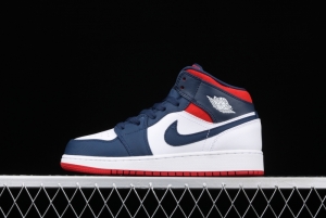 Air Jordan 1 Mid GS USA captain Zhongbang basketball shoes BQ6931-104