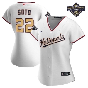 Women's Juan Soto White&amp;Gold 2020 Gold Program Player Team Jersey