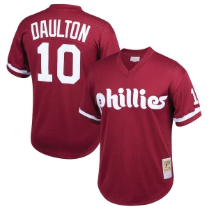 Youth Darren Daulton Burgundy Cooperstown Collection Mesh Batting Practice Throwback Jersey