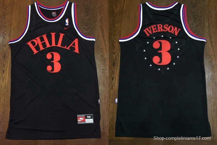 Men's Allen Iverson Black Retro Classic Team Jersey