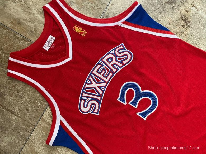 Men's Allen Iverson Red Retro Classic Team Jersey