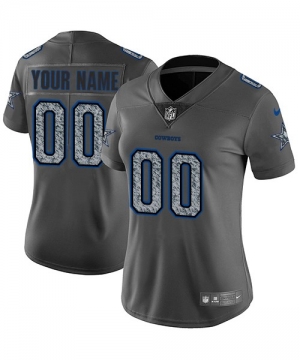 Women's Gray Customized Game Team Jersey