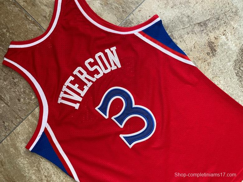 Men's Allen Iverson Red Retro Classic Team Jersey