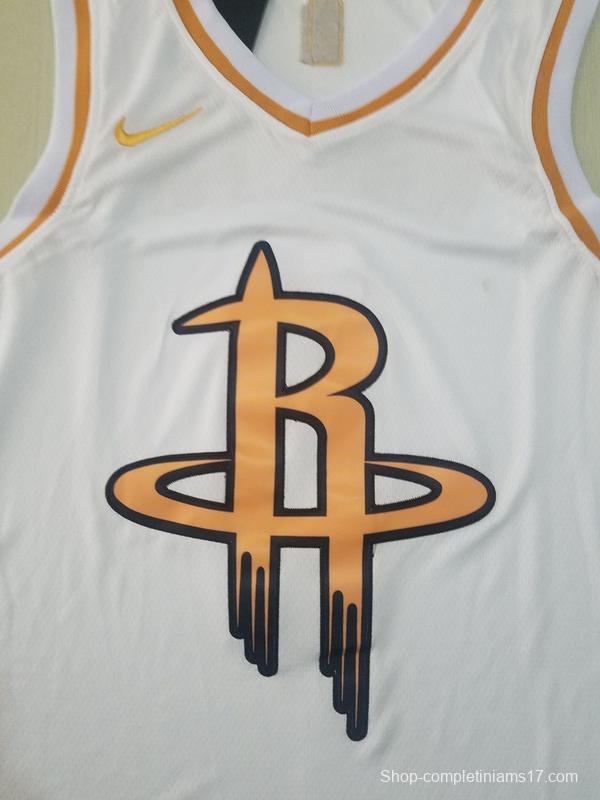 Russell Westbrook 0 White Golden Edition Jersey