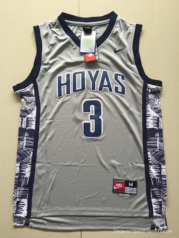 Allen Iverson 3 Hoyas College Gray Basketball Jersey