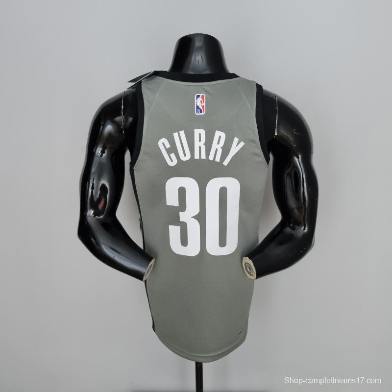 75th Anniversary Curry #30 Brooklyn Nets City Edition Gray NBA Jersey