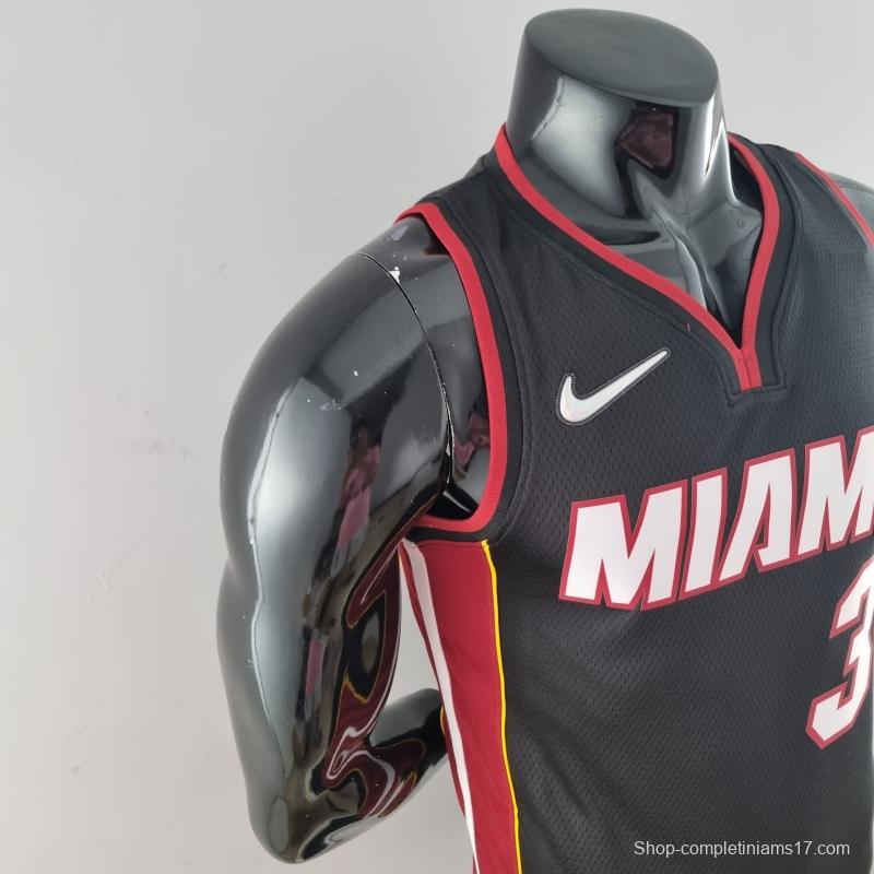 75th Anniversary Miami Heat WADE #3 Black NBA Jersey