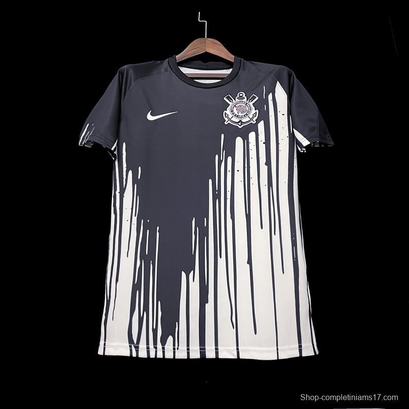 22/23 Corinthians Black+White Training Soccer Jersey