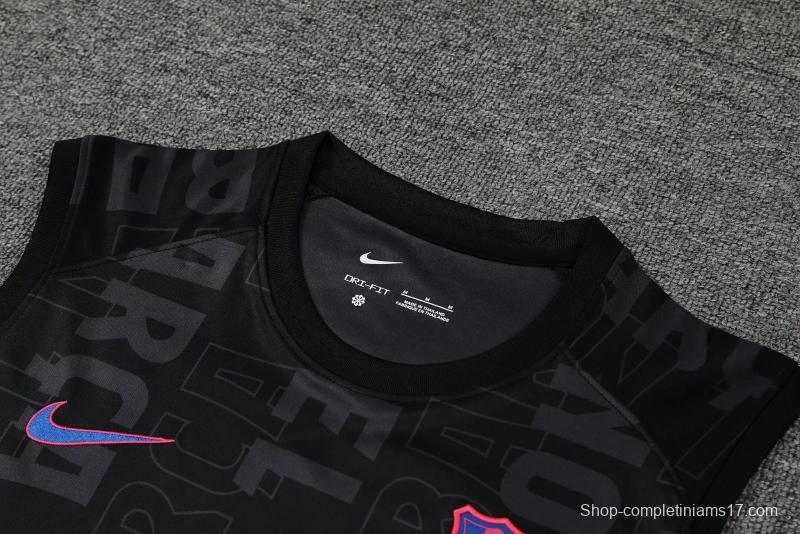 22/23 Barcelona Black Pre-match Training Jersey Vest