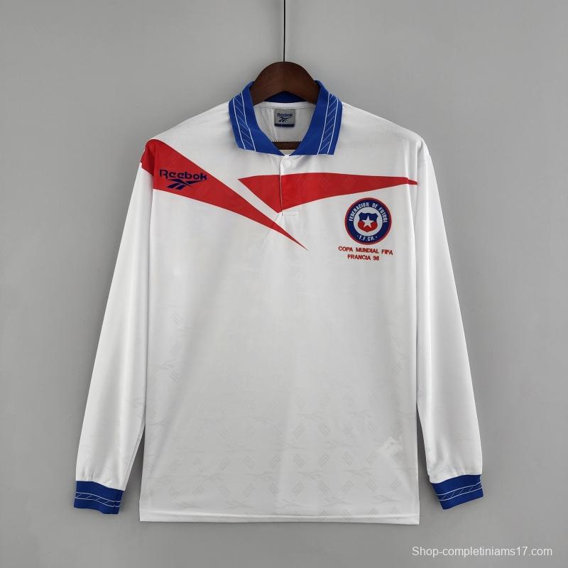 Retro Long Sleeve Chile 1998 Away Soccer Jersey