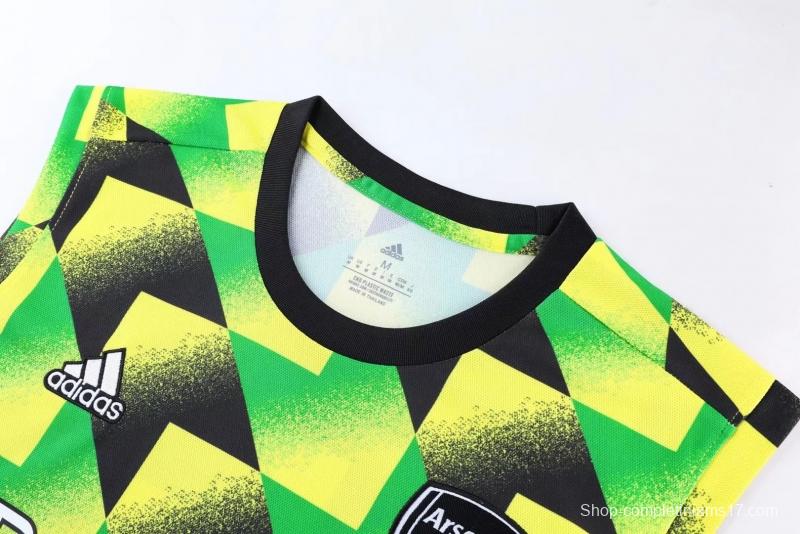 22/23 Arsenal Pre-match Training Jersey Yellow+Green Vest