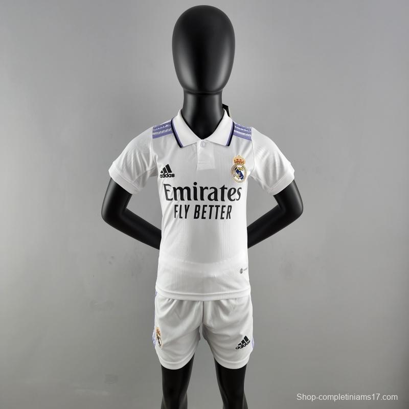 22/23 Kids Kit Real Madrid Home Size：16-28 Soccer Jersey