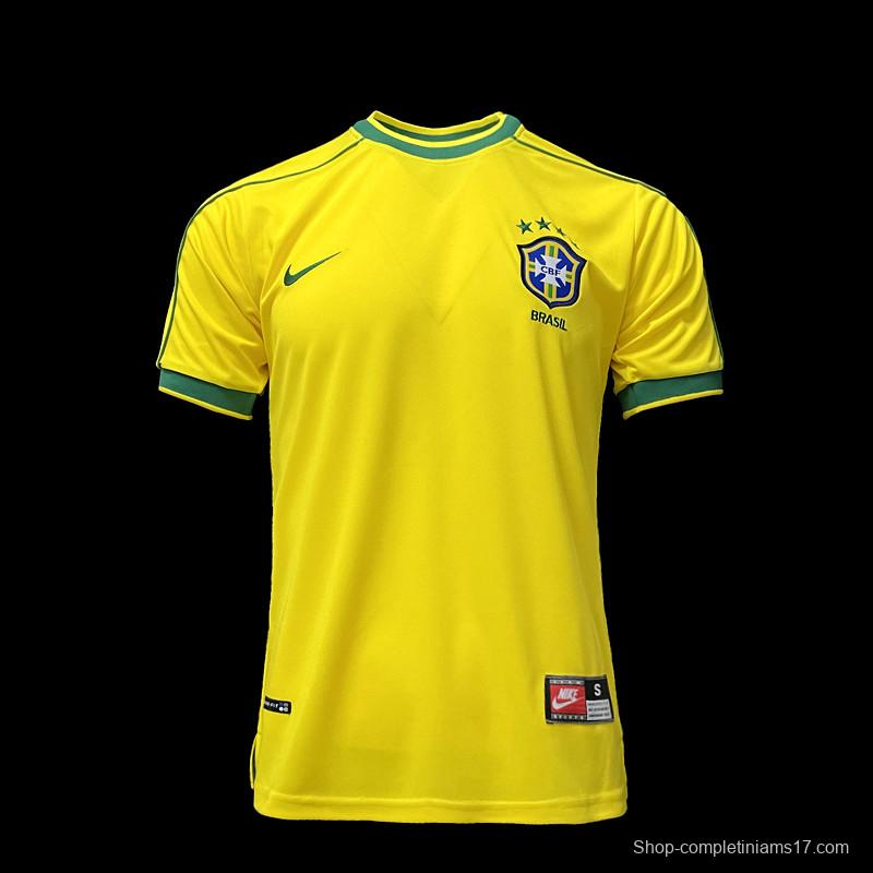 Retro 1998 Brazil Home Soccer Jersey