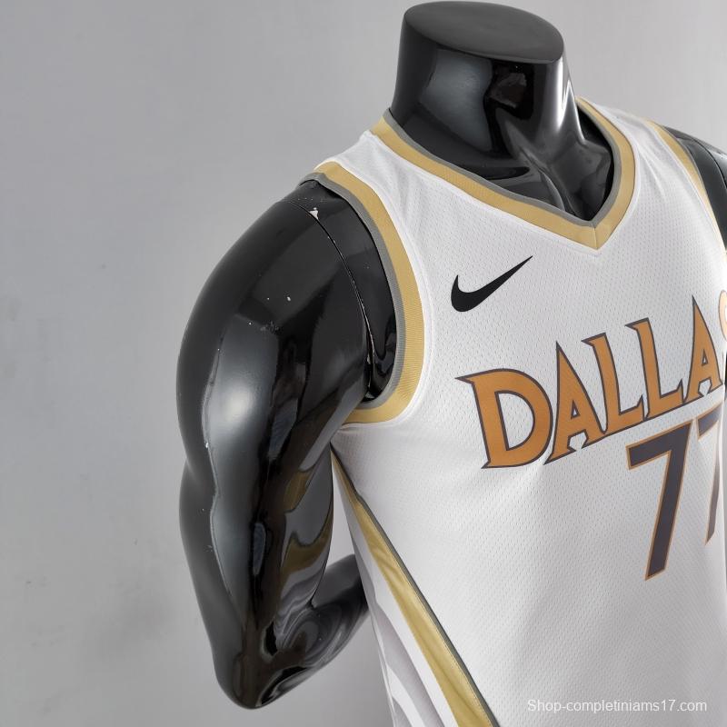 2020 Dallas Mavericks DONCIC#77 City Edition White NBA Jersey