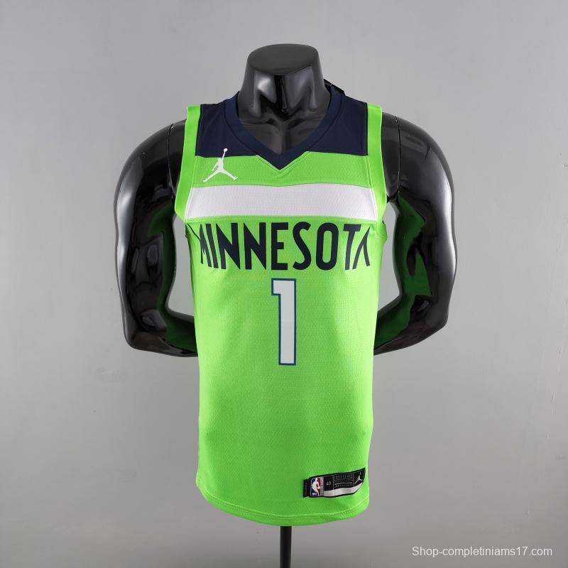 Minnesota Timberwolves EDWARDS#1 Air Jordan NBA Jersey Blue