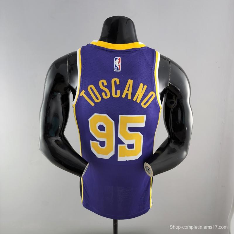 75th Anniversary TOSCANO #95 Los Angeles Lakers Jordan Purple NBA Jersey