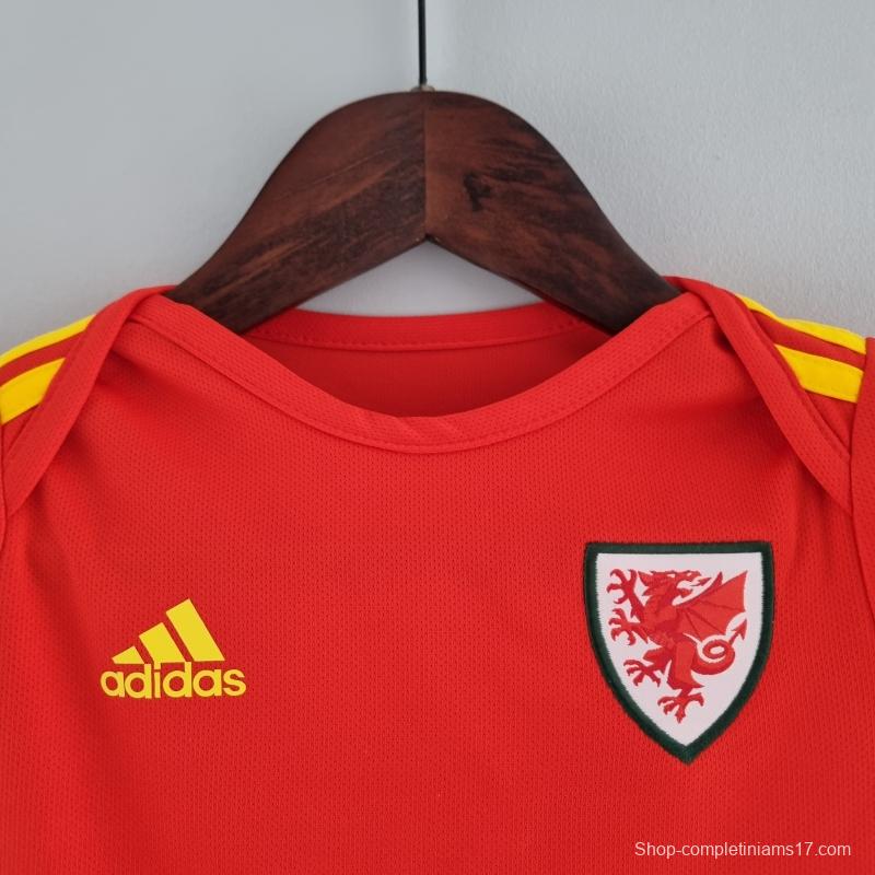 2022 Wales Home Baby KM#0024 9-12 Soccer Jersey