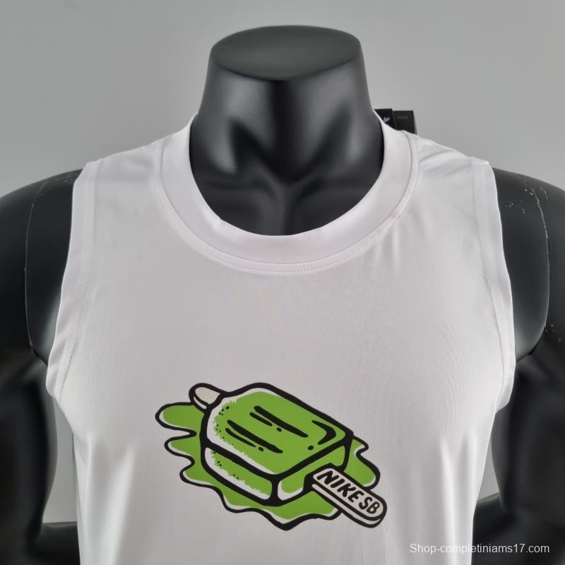 2022 Nike White Vest Shirts "Icecream Logo"#K000193