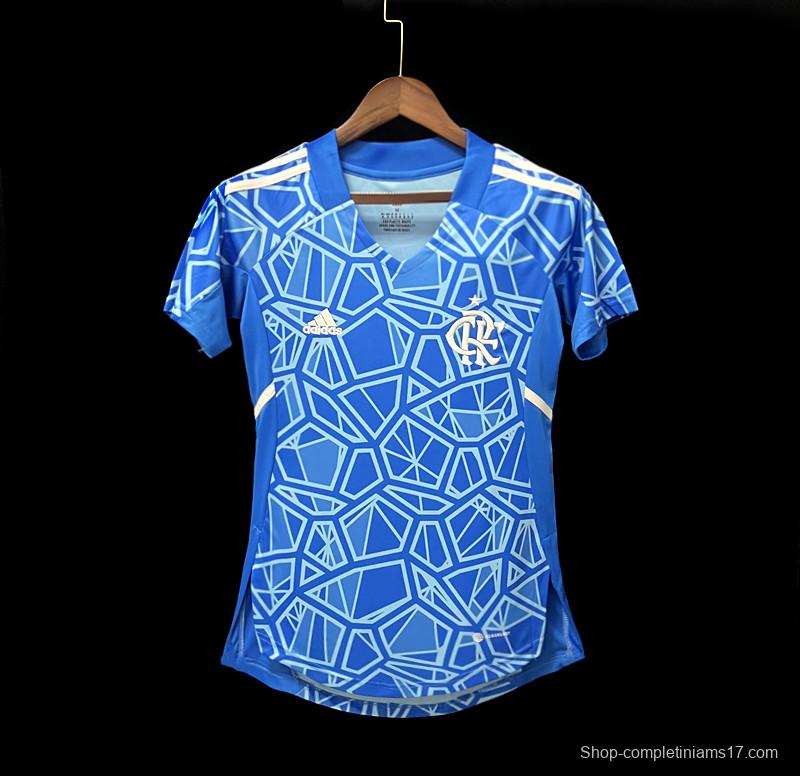 22/23 Woman Flamengo Blue Goalkeeper Jersey