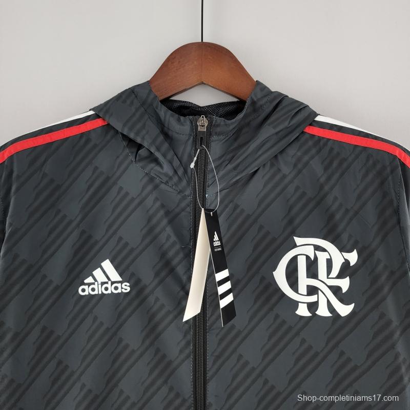 2022 Flamengo Windbreaker Black Red &amp; White Edge