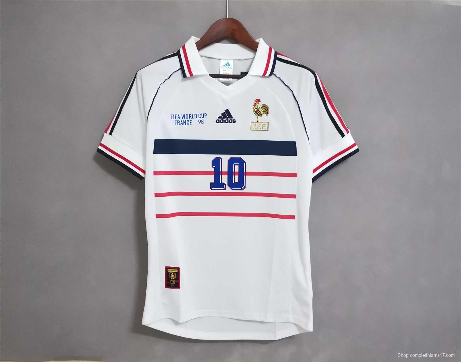 Retro 1998 France Away White Soccer Jersey