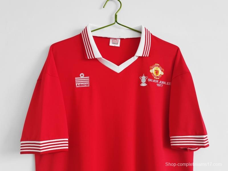 Retro 1977 Manchester United Home Soccer Jersey