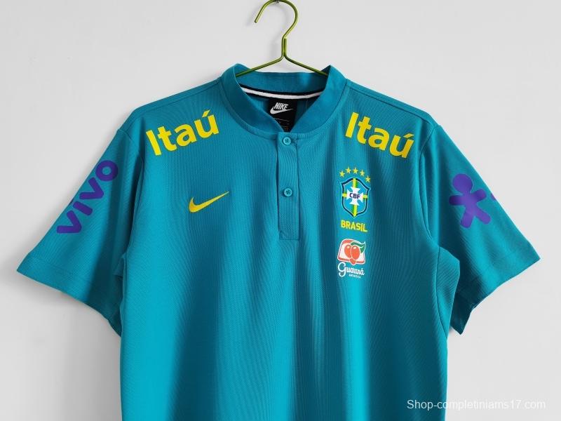Retro 2021 Brazil Blue Training POLO Shirt