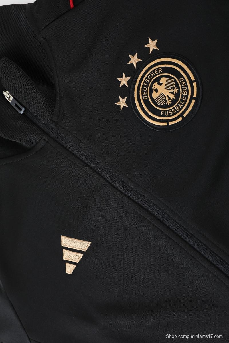 2022 Germany Black Full Zipper Tracksuit