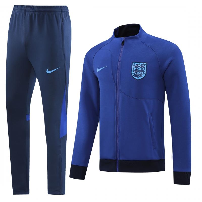 2022 England Blue Full Zipper Tracksuit