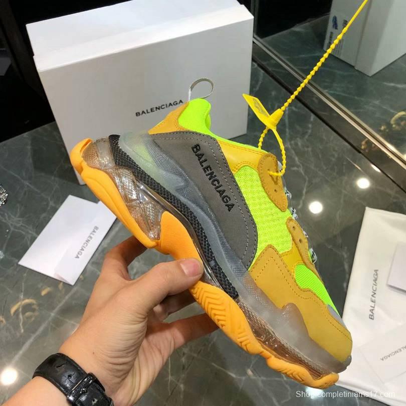 Men/Women Balenciaga Triple S MutiColor Clear Sole Green/Brown Sneaker  Item 6380380