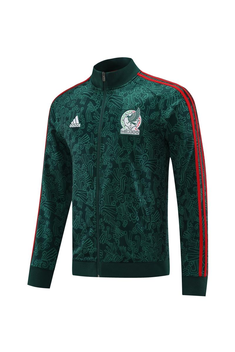 2022 Mexico Dark Green Full Zipper Tracksuit