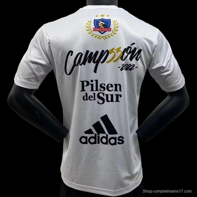 22/23 COLO COLO White Champions T-Shirts