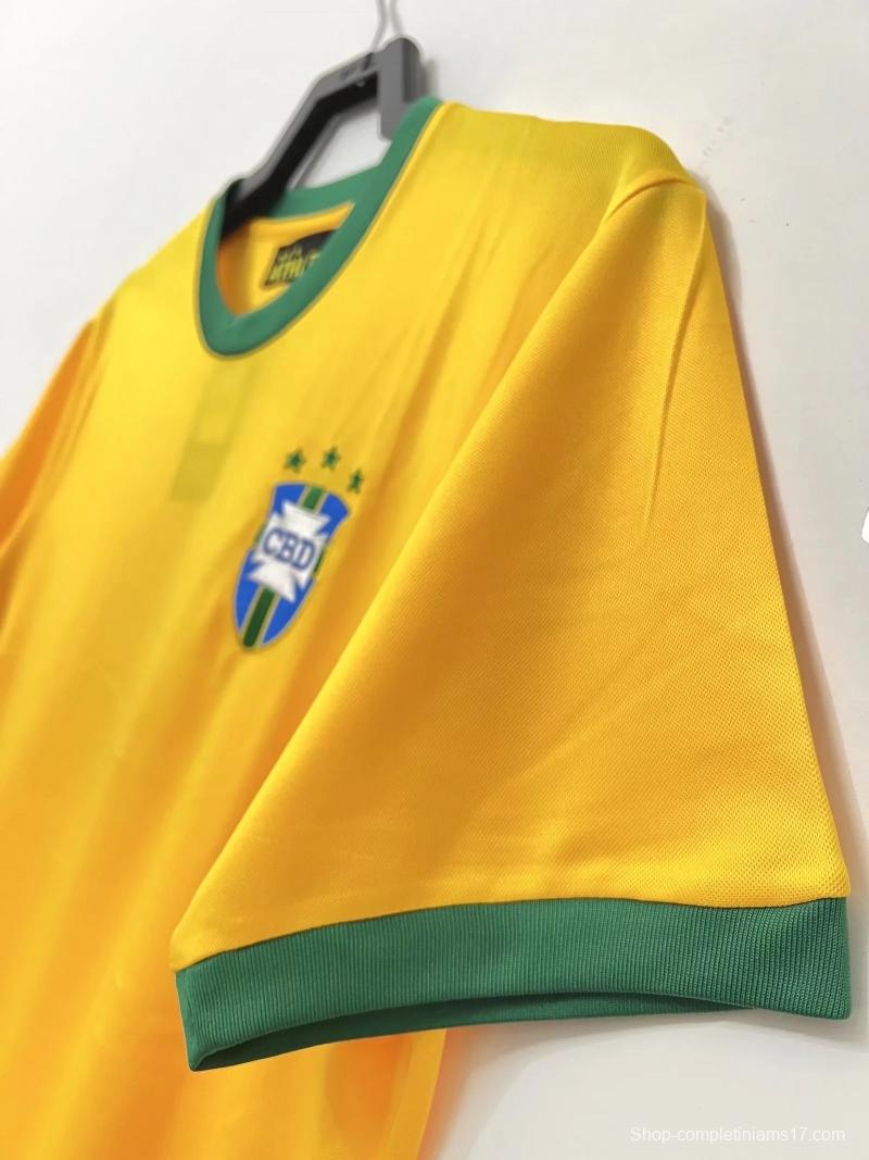 Retro 1970 Brazil Home Jersey 10#Pelé Commemorate The King Of Football