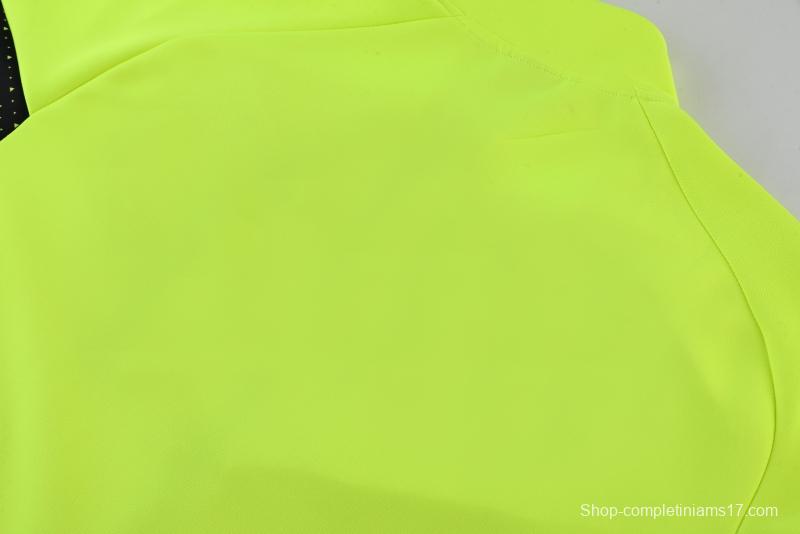 2022 Senegal Fluorescent Yellow Full Zipper Tracksuit