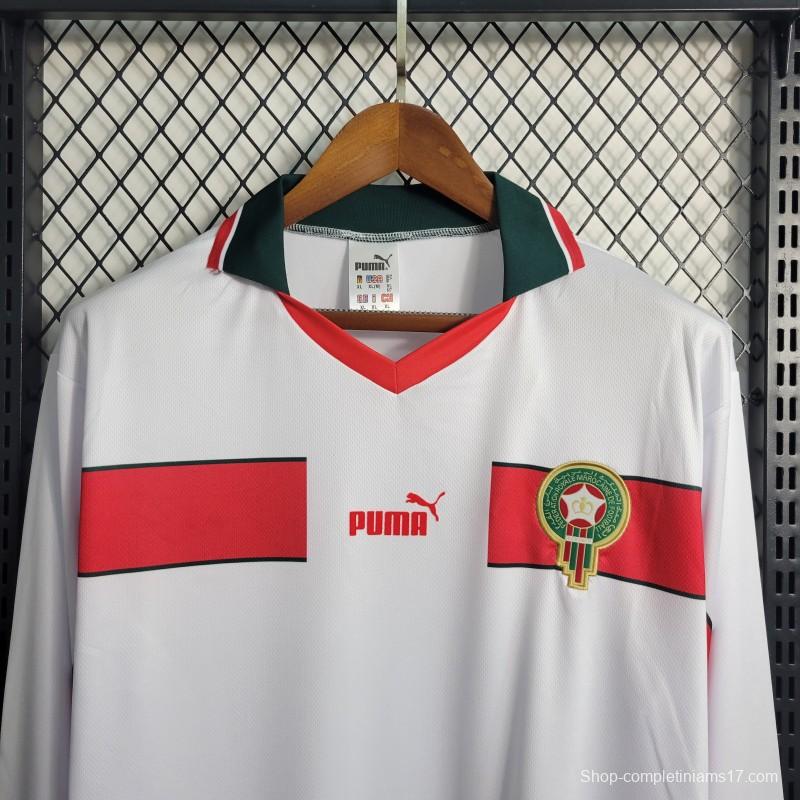 Retro Long Sleeve 1998 Morocco Away Soccer Jersey