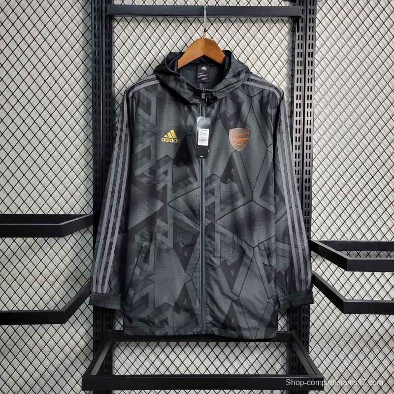 22-23 Arsenal Black Windbreaker