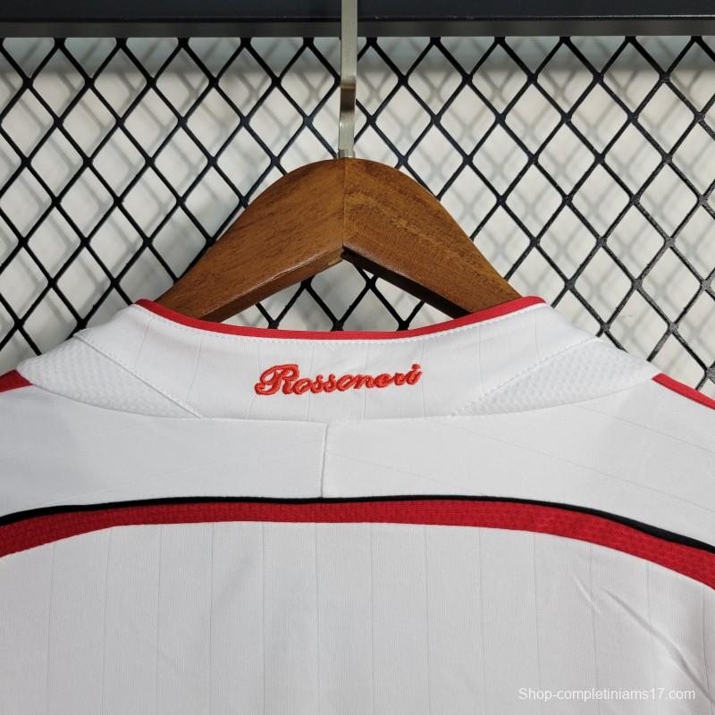 Retro Long Sleeve 2006-07 AC Milan Away White Jersey