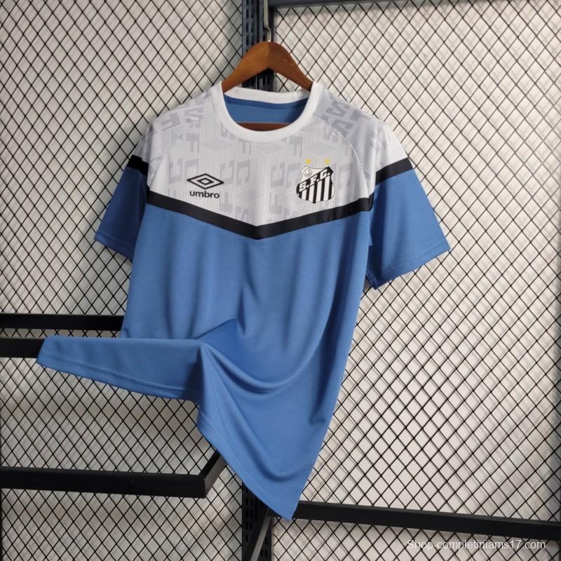 23-24 Santos White Blue Training Jersey