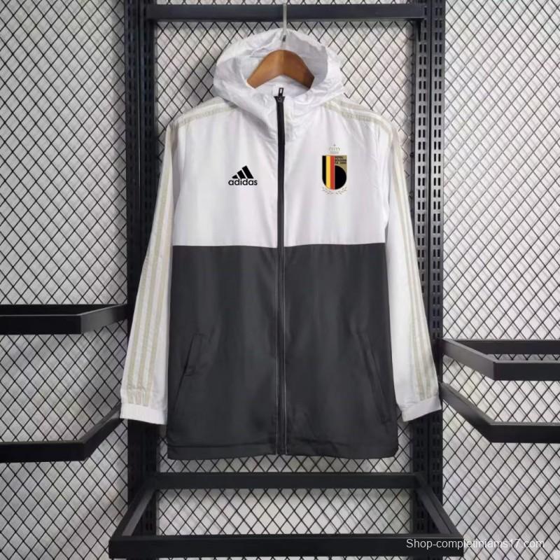 23/24 Belgium White Black Windbreaker