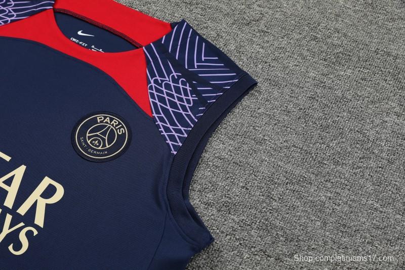 23-24 PSG Navy Vest Jersey+Shorts