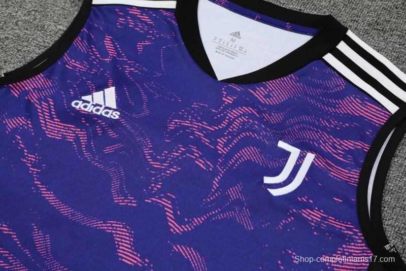 23-24 Juventus Purple Vest Jersey+Shorts