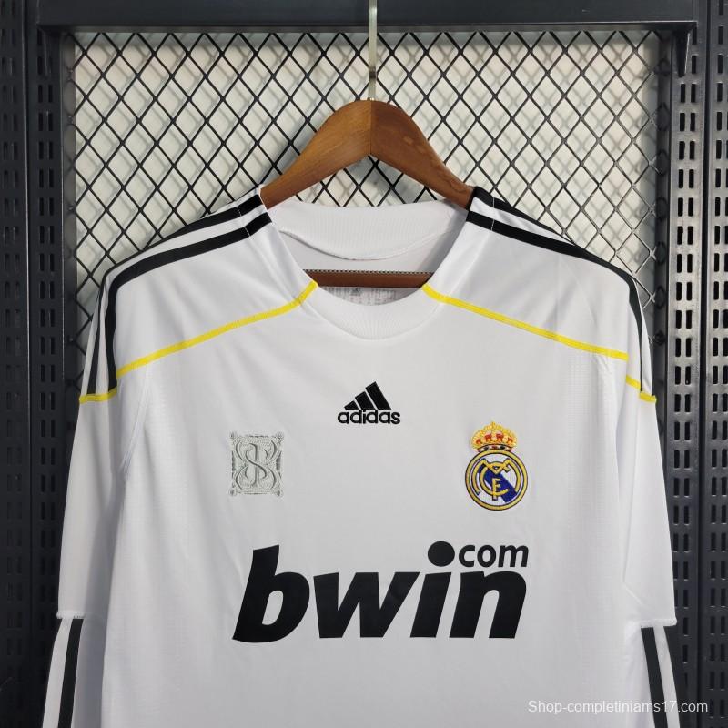 Retro Long Sleeve 09/10 Real Madrid Home Jersey