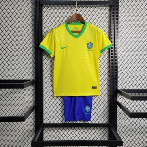 23-24 Kids Brazil Home Jersey Size 16-28