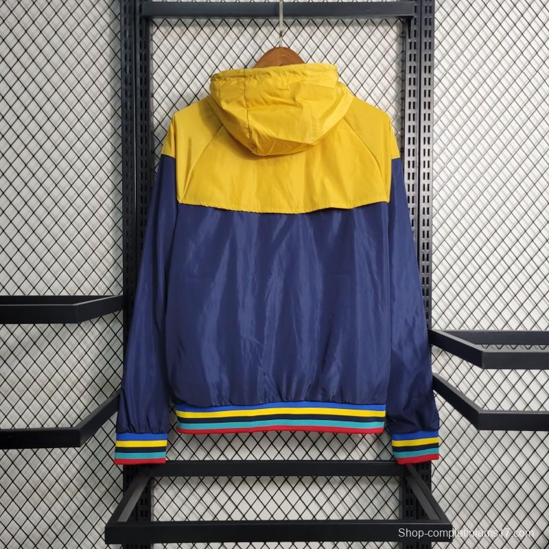 23-24 Barcelona Royal Blue Yellow Windbreaker