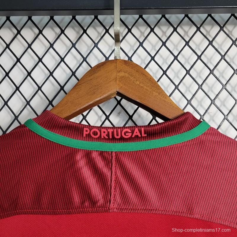 Retro 2016  Portugal Home Long Sleeve Jersey