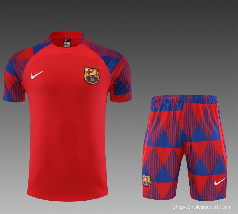 23 24 Barcelona Red Remake Icon Short Sleeve+Shorts