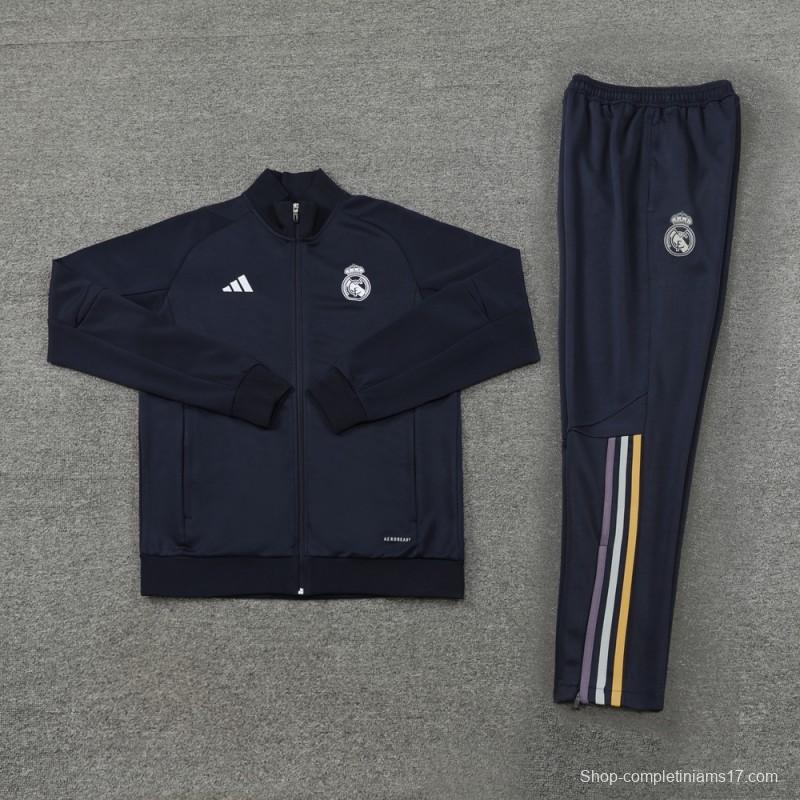 23 24 Real Madrid Navy  Full Zipper +Pants