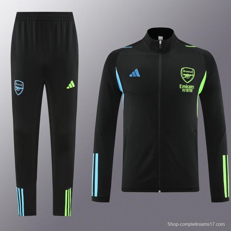 23/24 Arsenal Green/Black Full Zipper Jacket+Pants