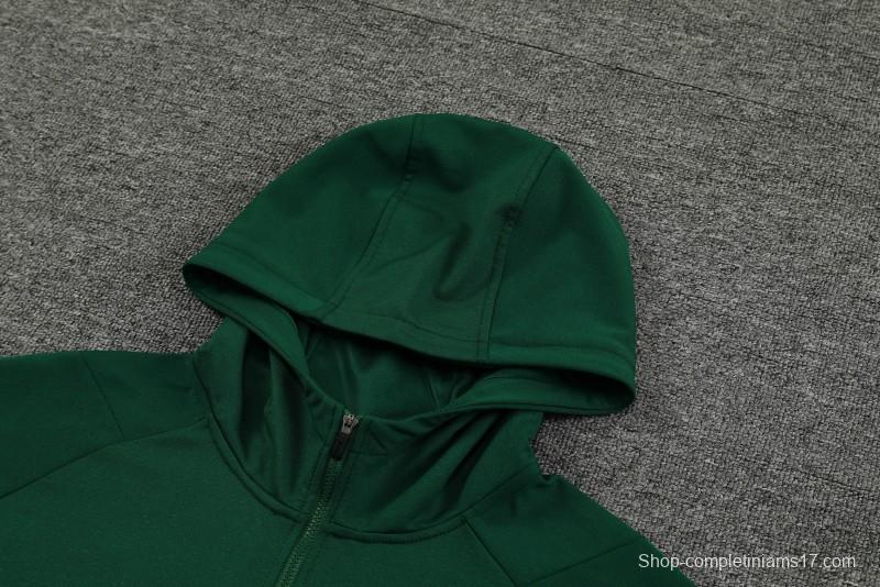 2024 Algeria Green Hoodie  Full Zipper Hoodie Jacket+Pants