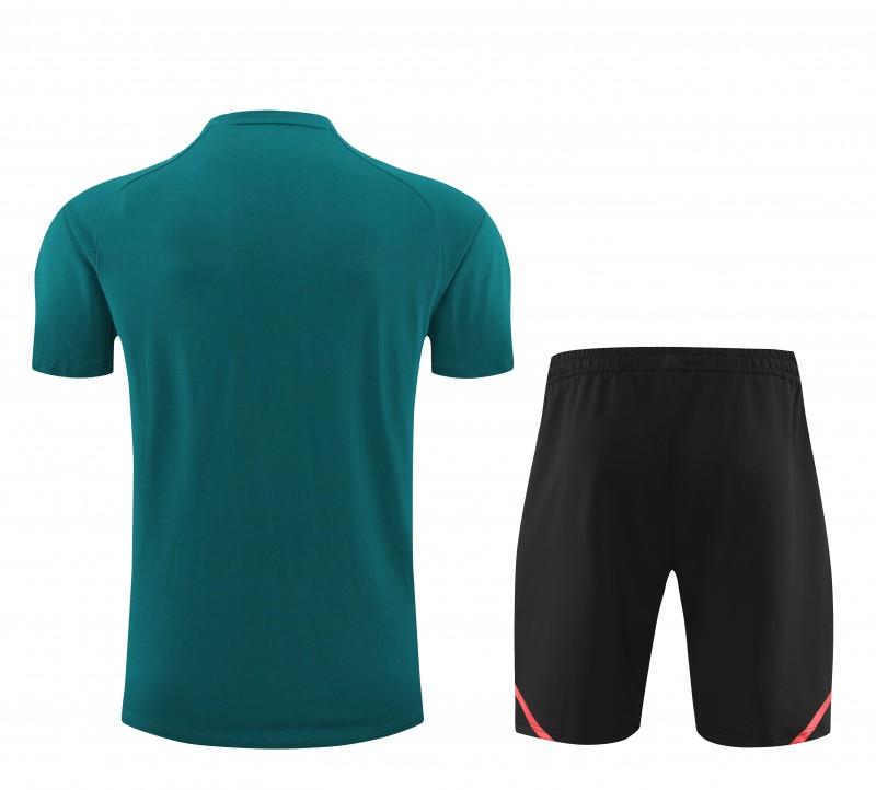 23/24 Manchester United Green Cotton Short Sleeve Jersey+Shorts